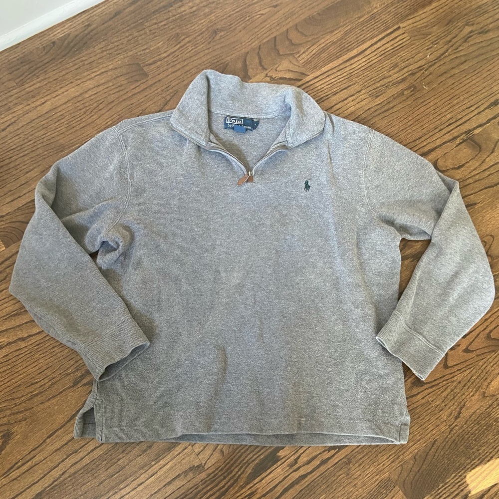Ralph Lauren men’s quarter zip pullover grey large